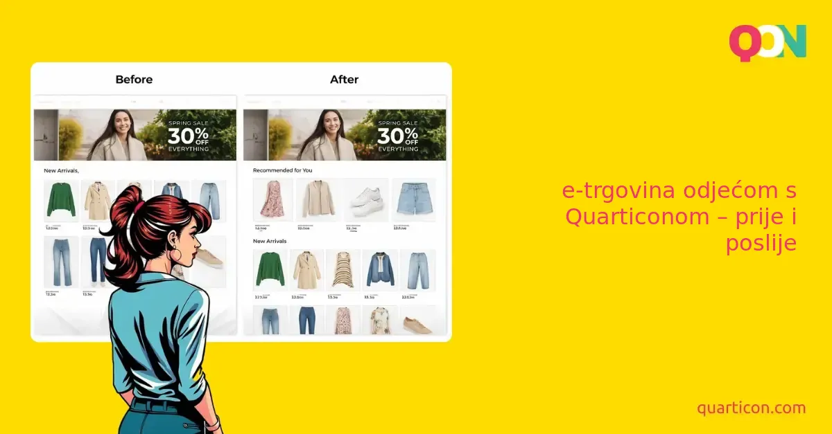 e-trgovina odjećom s Quarticonom - prije i poslije
